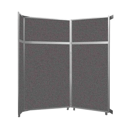 Versare Operable Wall Folding Room Divider 7'11" x 8'5-1/4" Charcoal Gray Fabric 1070207